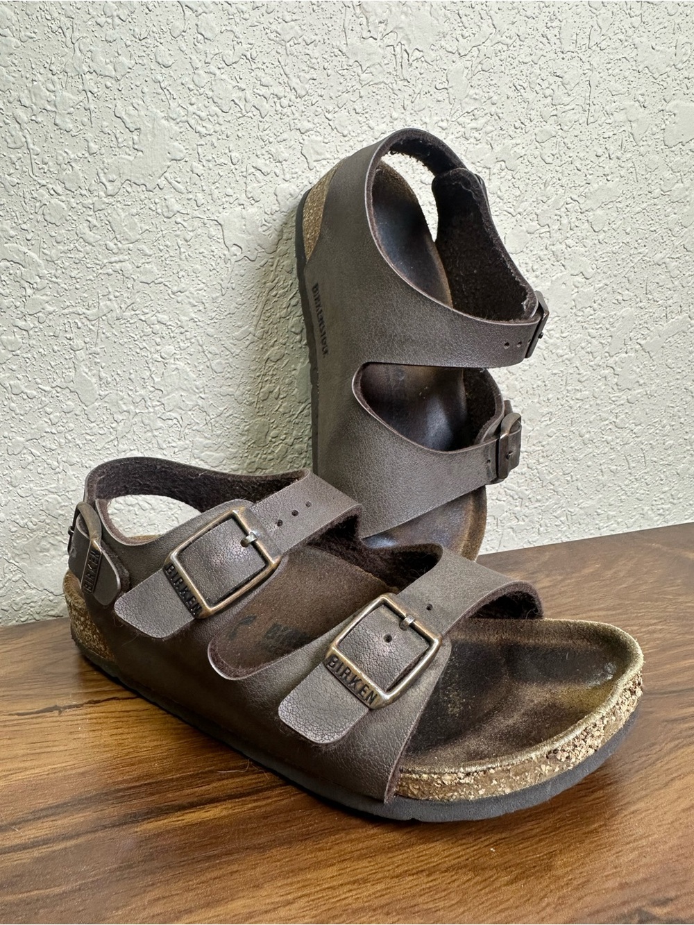 Birkenstock Kids Roma Sandals Size 28 Mocha Brown Ankle Strap Birkibuc Unisex